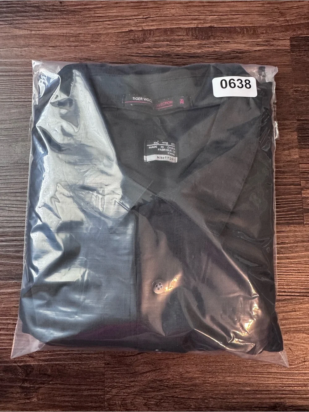 Nike Polo Shirt Mens 2XL Tiger Woods Dri-FIT Black Golf Performance Short Sleeve